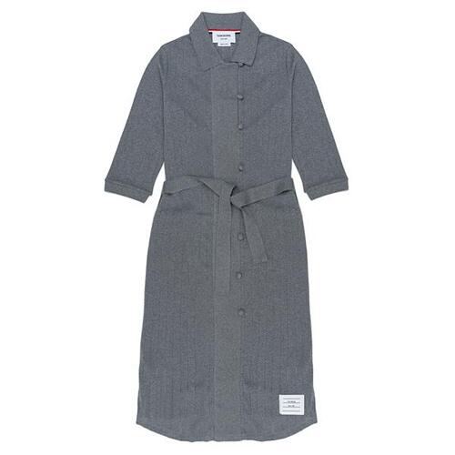 톰브라운 여성 3/4 슬리브 벨티드 셔츠 드레스 FJD098A08026 035