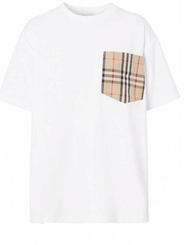 버버리 Checkered Pocket Cotton T Shirt체크 포켓 코튼 티셔츠 8080322