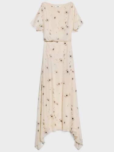 셀린느 DRESS WITH CAPE SLEEVES IN SILK GEORGETTE실크 케이프 슬리브 드레스 2R77C653P 97IG